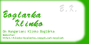 boglarka klinko business card
